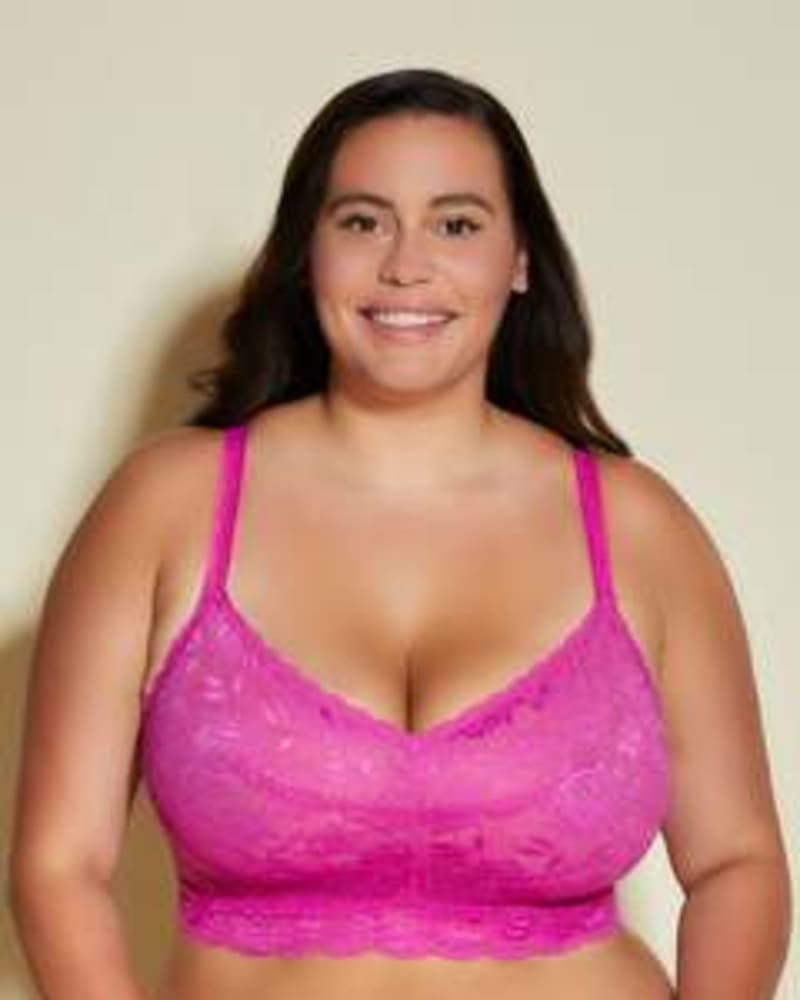 Front of a model wearing a size M Ultra Curvy Sweetie Bralette in Cape Fuchsia by Cosabella. | dia_product_style_image_id:253658